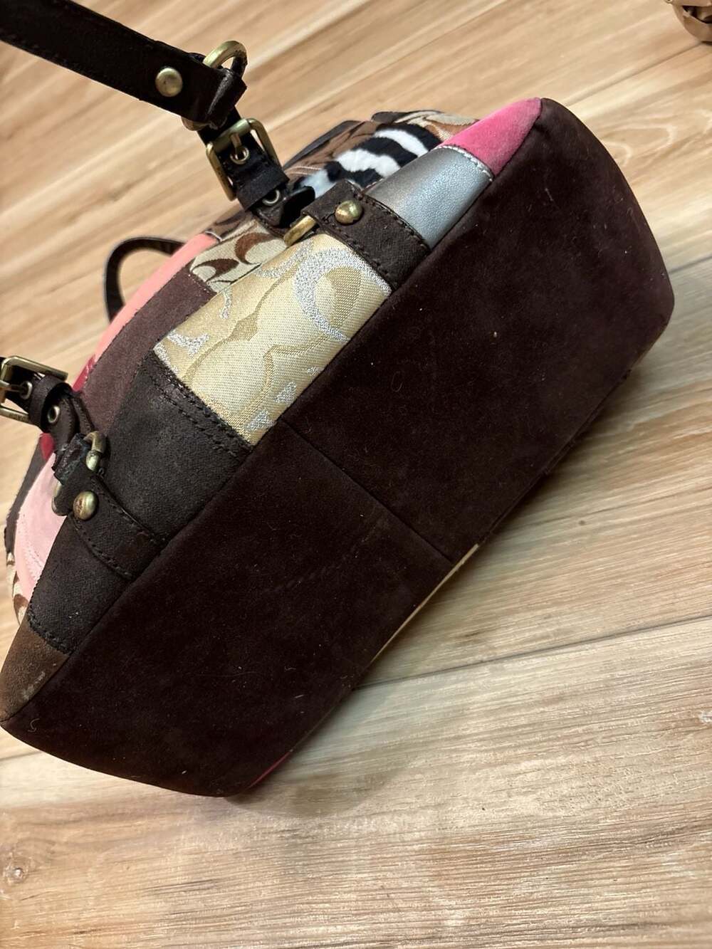 Coach Signature Multicolor Suede and Leather Patchwork Tote RESTORED - Picture 12 of 12